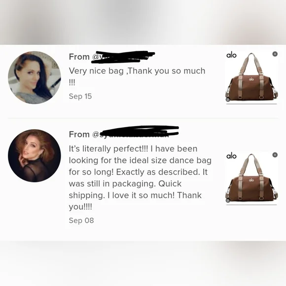 Alo Yoga Gym Travel Duffle Tote Bag Black - Picture 7 of 7